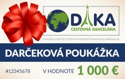 Darčeková poukážka 1 000 €